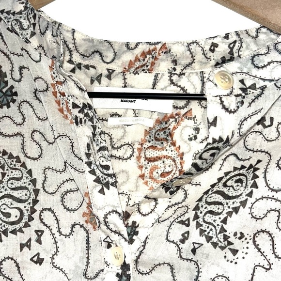 ISABEL MARANT ETOILE Beige Maria Shirt Size 34/XS - Picture 8 of 12